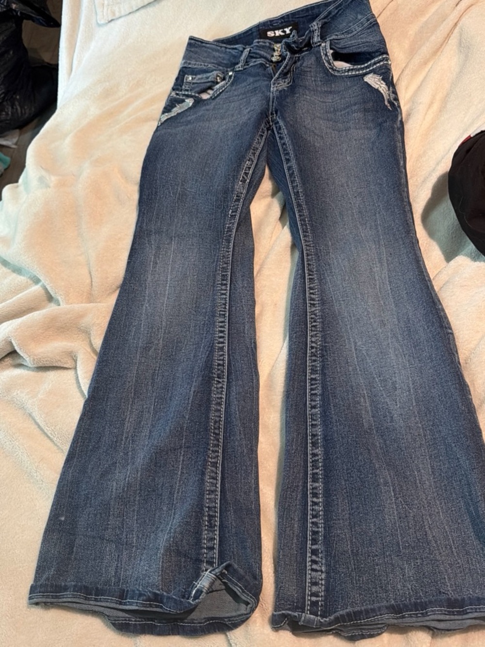 SKY Women's Dark Blue flare Jeans